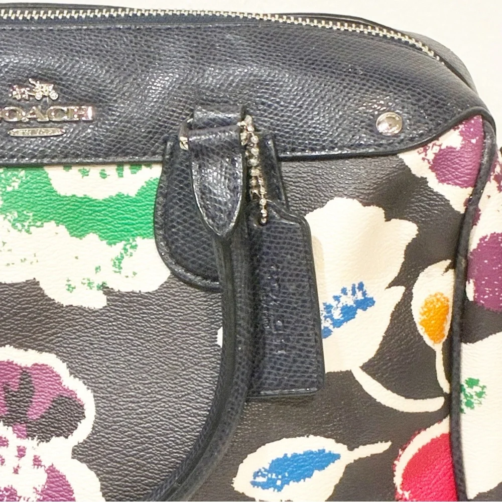 COACH‎ Flower Mini Satchel 2way Handbag F37491 Multi Color Crossbody